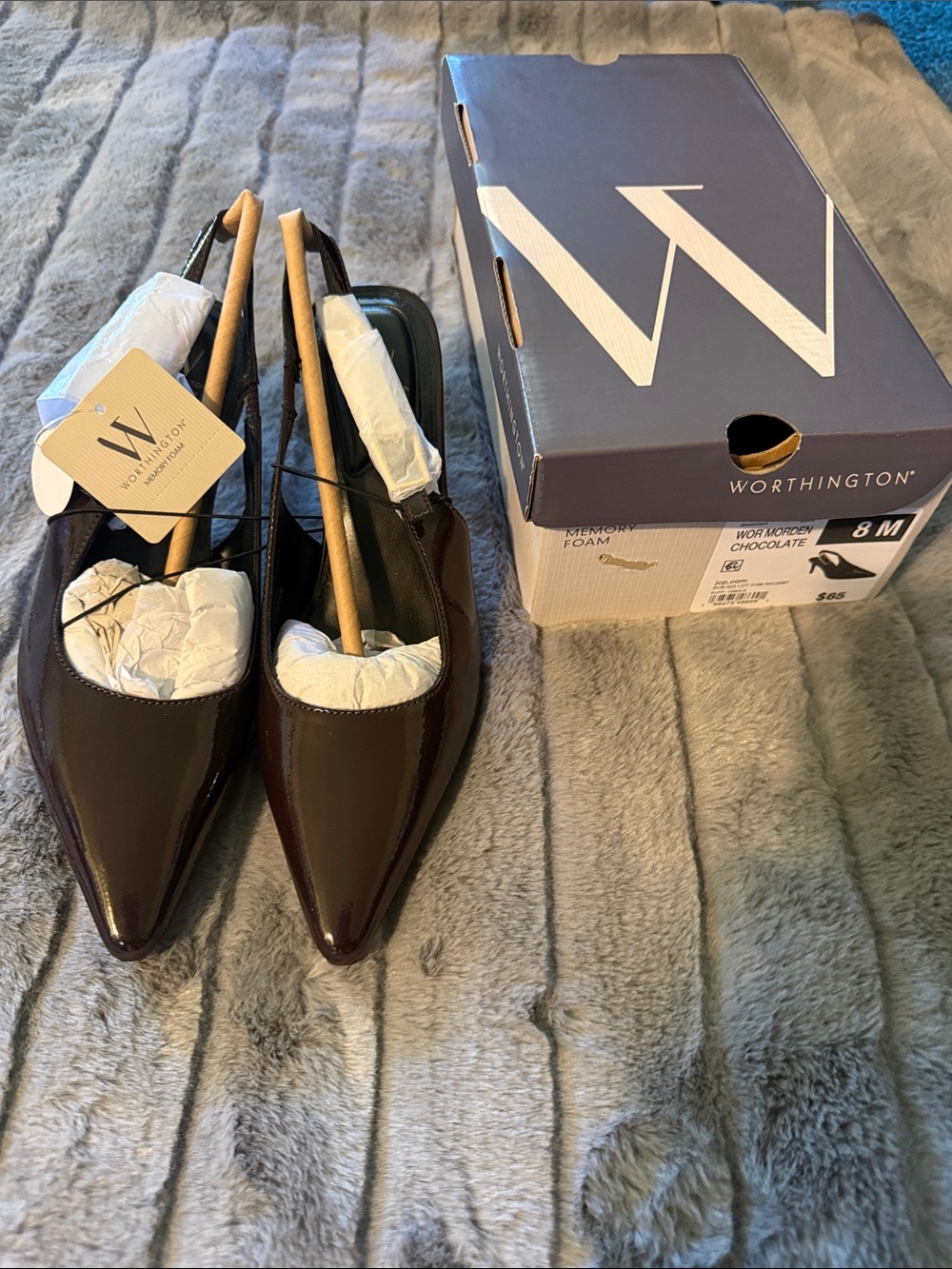 Worthington Patent Pointed Slingbacks in Burgundy